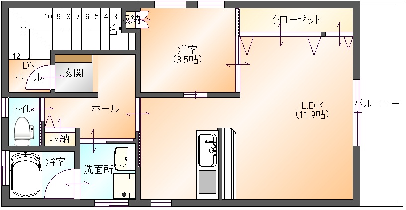 スマートテラス3階(間取り