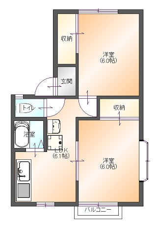 サンコーポ2DK(間取り