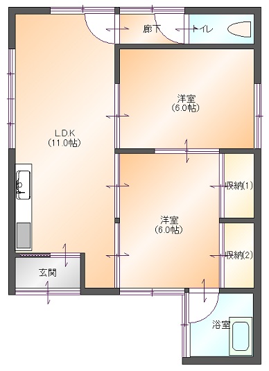 新行内貸家(間取り
